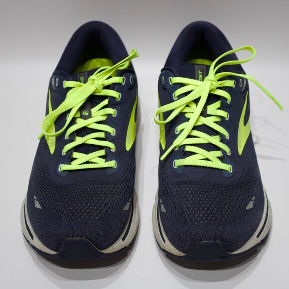Brooks Ghost 15 Running Walking Shoes Navy Blue Neon Yellow Men Size 12D main image 10